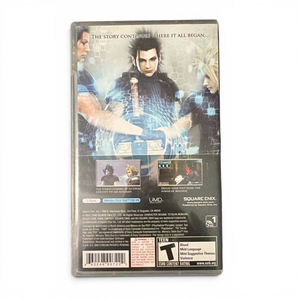 Crisis Core Final Fantasy VII Sony PSP Cover & Manual Only NO GAME